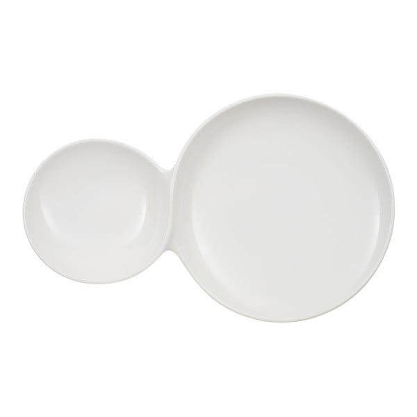 Balta dviguba porcelianinė lėkštė "Villeroy & Boch Flow", 47 x 29 cm