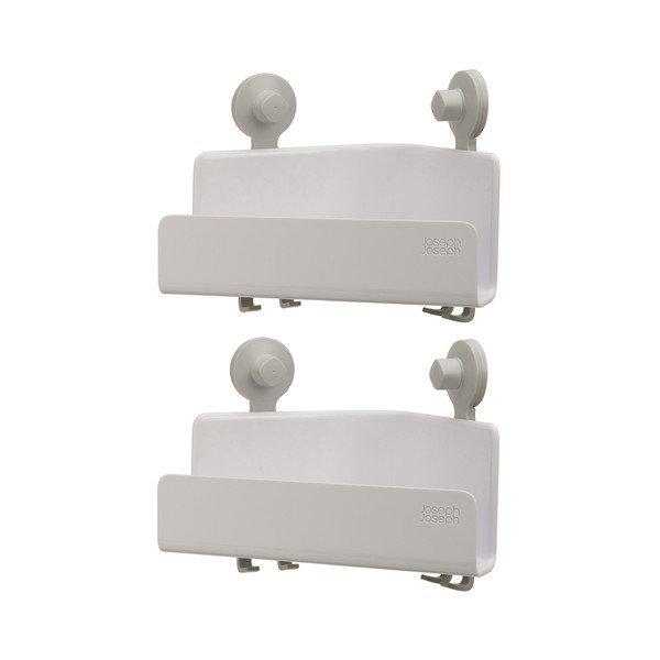 2 baltos kampinės plastikinės vonios kambario lentynos EasyStore - Joseph Joseph-image-2