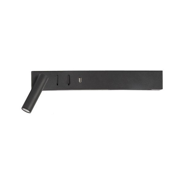 Matinės juodos spalvos iš metalo sieninė lempa LED su sulankstoma konstrukcija/su USB portu Vida – Nova Luce