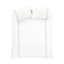 Baltos spalvos/smėlio spalvos iš medvilnės dvigulė patalynė 200x200 cm Embroidery Leaf – Bianca