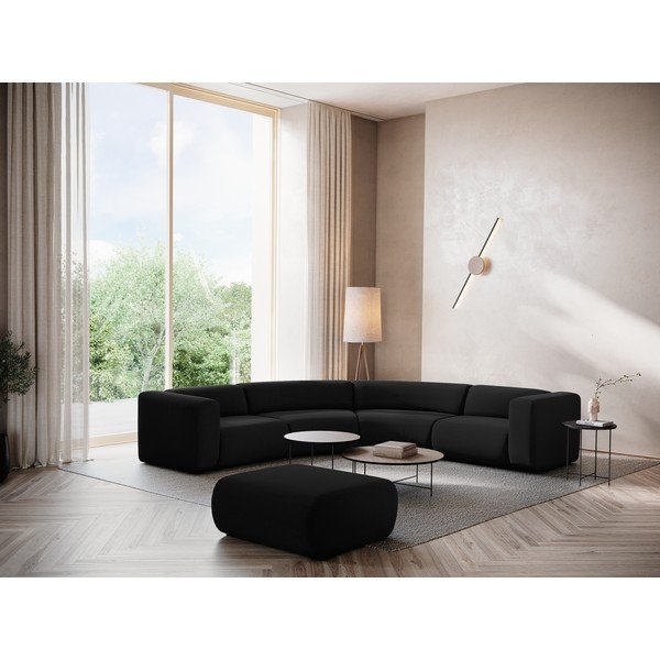 Juodos spalvos iš velveto taburetė Ekahi – Makamii-image-1