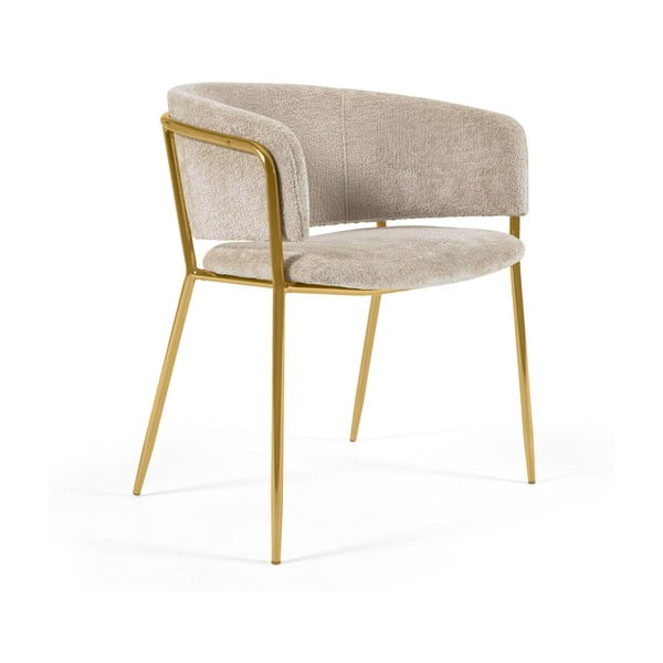 Valgomojo kėdės smėlio spalvos/auksinės spalvos 2 vnt. Runnie – Kave Home
