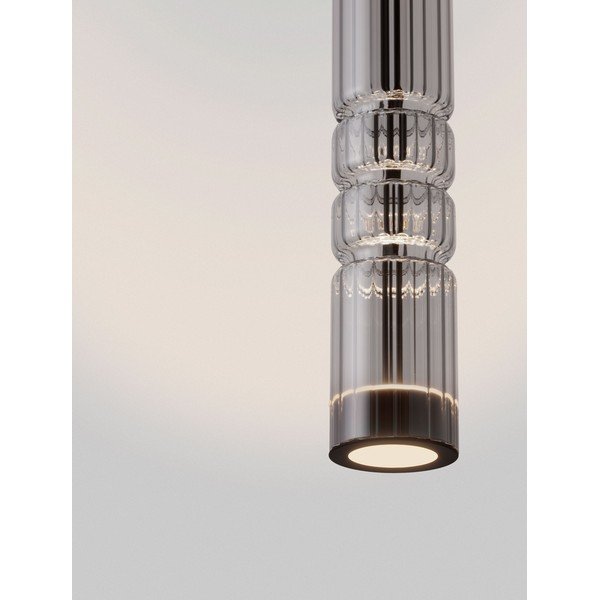 Pilkos spalvos iš stiklo kabantis šviestuvas LED ø 8 cm Bento – Nova Luce-image-3