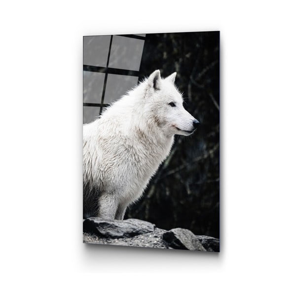 Paveikslas ant stiklo 70x100 cm White Wolf - Wallity-image-4