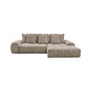 Taupe spalvos iš šenilinio audinio sulankstoma/su sandėliavimo vieta kampinė sofa (su dešiniuoju kampu/su gultu) Everest – Bobochic Paris