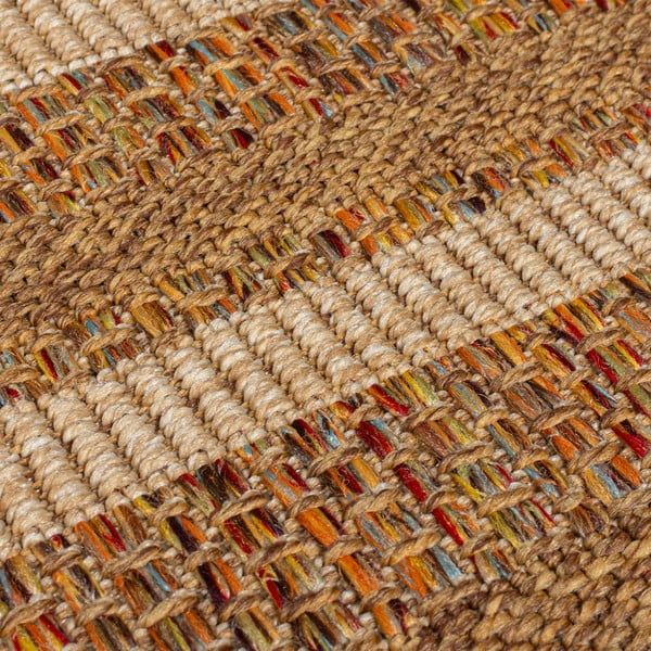 Lauko kilimas natūralios spalvos 200x290 cm Layla Border – Flair Rugs-image-3