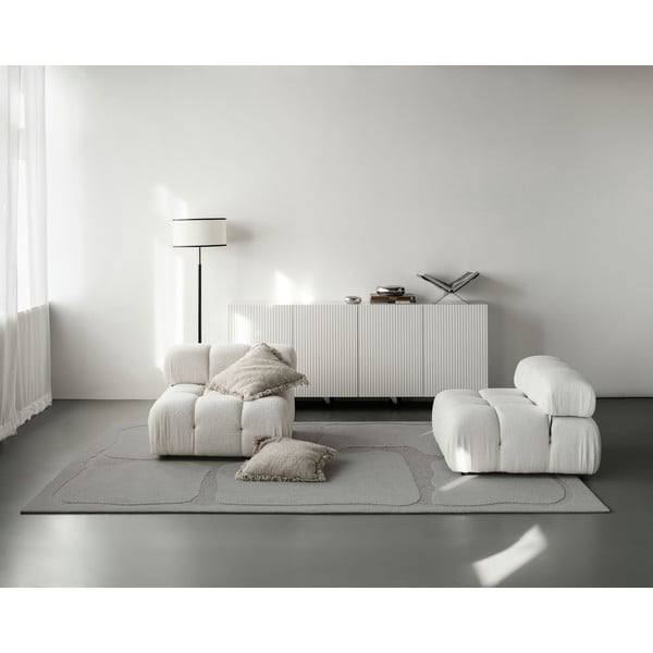 Iš vilnos kilimas pilkos spalvos 133x190 cm Morphic Organica – Agnella-image-2