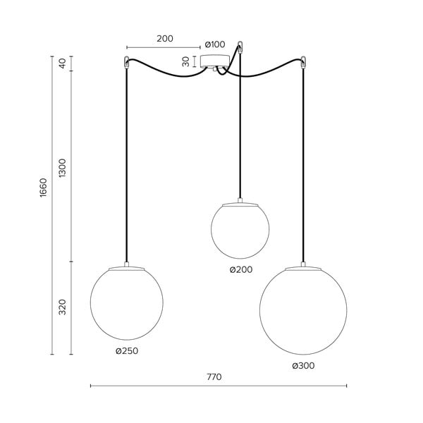 Baltas trišakis pakabinamas šviestuvas su juodu lizdu Sotto Luce TSUKI-image-3