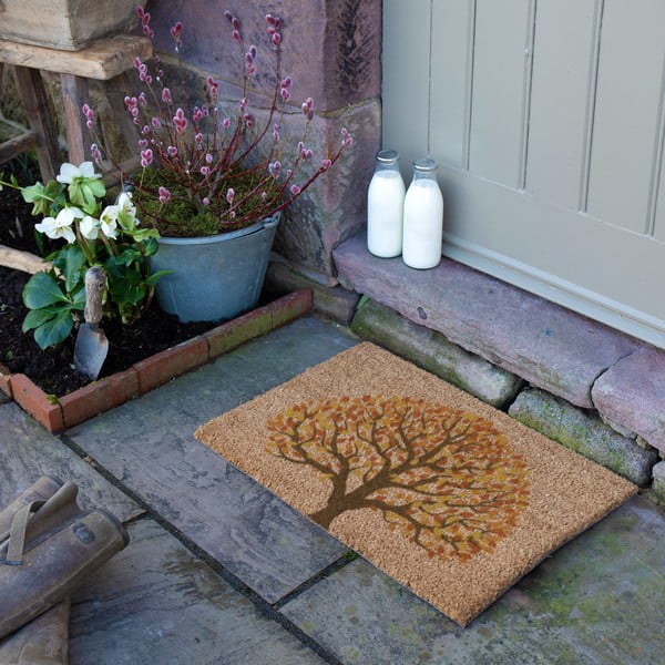Iš kokoso pluošto grindų kilimėlis 40x60 cm Autumnal Tree of Life – Artsy Doormats-image-3