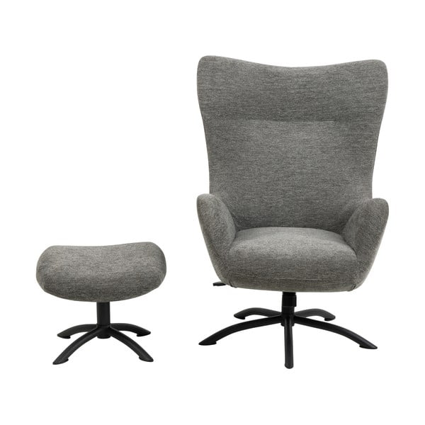 Antracito pilkos spalvos krėslas su kėdute Actona Talgarth-image-2