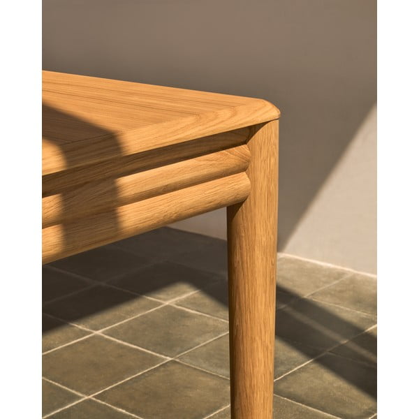 Prailginamas valgomojo stalas su papildomu stalviršiu iš ąžuolo 90x200 cm Lenon – Kave Home-image-1