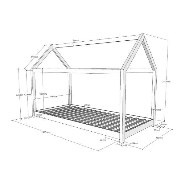 Vaikiška lova Vipack Cabane, 90 x 200 cm-image-3