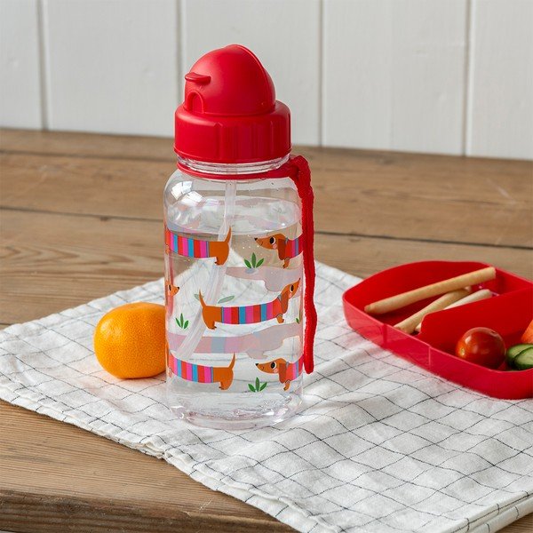 Raudonos spalvos iš tritano vaikiškas buteliukas 500 ml Sausage Dog – Rex London-image-1