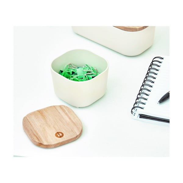 Balta dėžutė su dangteliu pagaminta iš paulovnijos medienos iDesign Eco, 9 x 9 cm-image-4