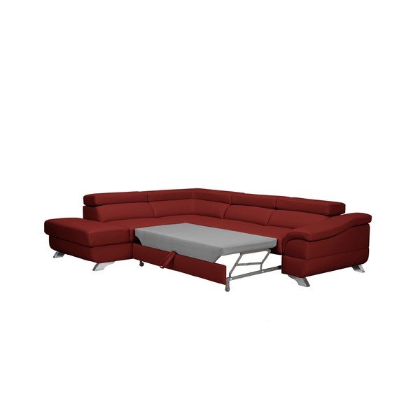 Raudonos odos "Windsor & Co Sofas Gamma" sofa-lova, kairysis kampas-image-3