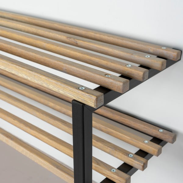 Juodos spalvos/natūralios spalvos iš metalo pakabinama spintelė batams 100x26x34 cm Marco – Spinder Design-image-4