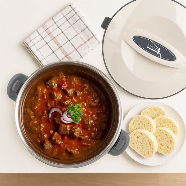 Kreminės spalvos maistui termosas 6 l Termo – Orion-image-1