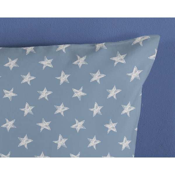 Mėlynos spalvos/smėlio spalvos iš medvilnės viengulė vaikiška patalynė 140x200 cm Robo – Good Morning-image-3