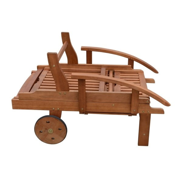 Medžio masyvo sodo šezlongas rudos spalvos Beverly Hills – Garden Pleasure-image-1