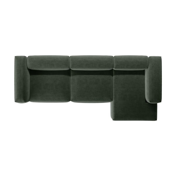 Žalios spalvos kampinė sofa (su dešiniuoju kampu/su gultu) Bergamo – Cosmopolitan Design-image-3