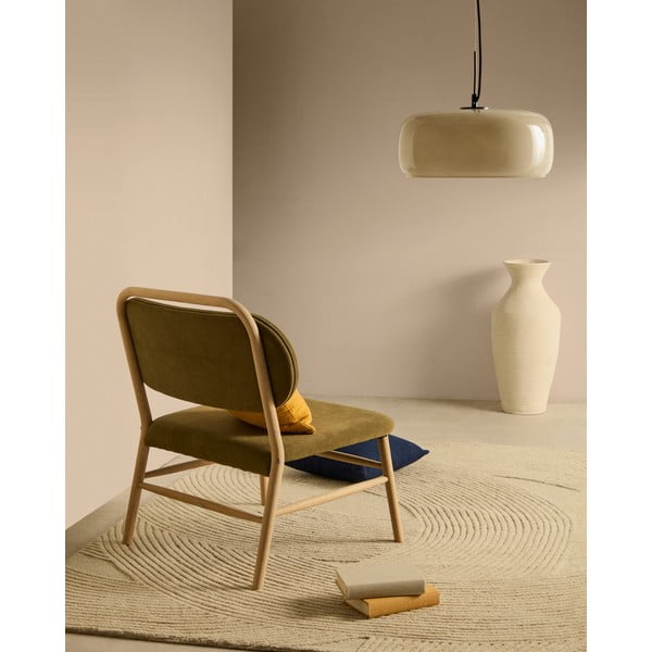 Žalios spalvos iš šenilinio audinio krėslas Helda – Kave Home-image-1