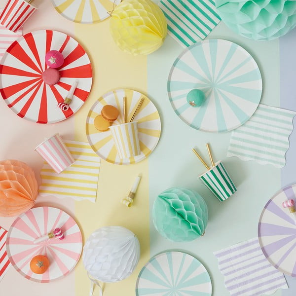 Iš popieriaus servetėlės 16 vnt. Yellow Stripe – Meri Meri-image-1