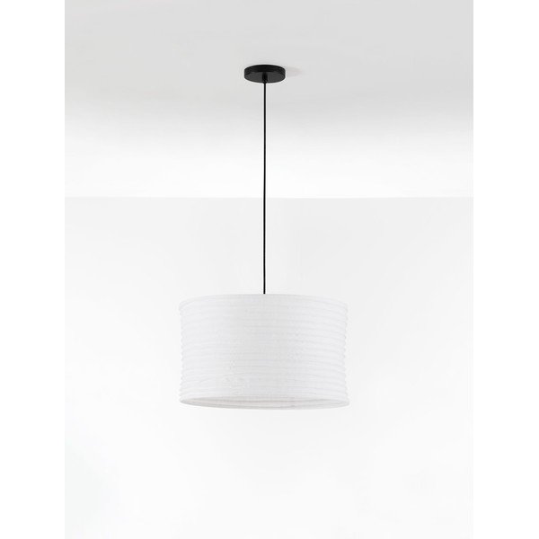Baltos spalvos iš lino kabantis šviestuvas ø 50 cm Linnet – Nova Luce-image-3