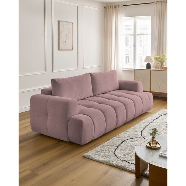 Rožinės spalvos sulankstoma/su sandėliavimo vieta sofa 251 cm Fuji – Bobochic Paris-image-1