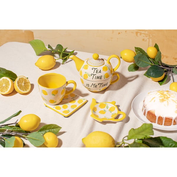 Iš keramikos puodelis geltonos spalvos/baltos spalvos 250 ml Lemon – Sass & Belle-image-1