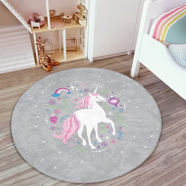 Vaikiškas kilimas pilkos spalvos ø 120 cm Comfort – Mila Home-image-3