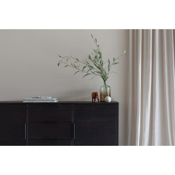 Iš tikmedžio masyvo žema šoninė spintelė rudos spalvos 135x82 cm Webster – White Label-image-1