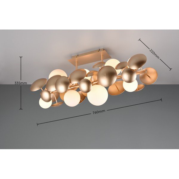 Lubinis šviestuvas baltos spalvos/auksinės spalvos 76x22 cm su stiklo gaubtu Bubble – Trio Select-image-3