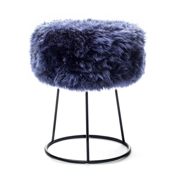 Kėdė su mėlyna avikailio sėdyne Royal Dream, ⌀ 36 cm
