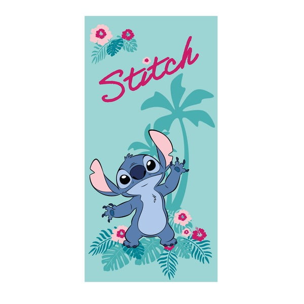 Turkio spalvos iš mikropluošto vaikiškas rankšluostis 70x140 cm Lilo and Stitch "Hawaii" – Jerry Fabrics