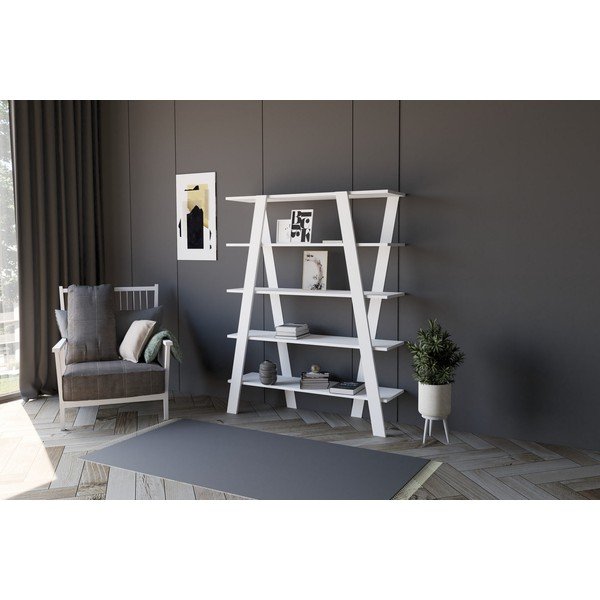 Balta knygų spinta 120x150 cm Conde - Kalune Design-image-1