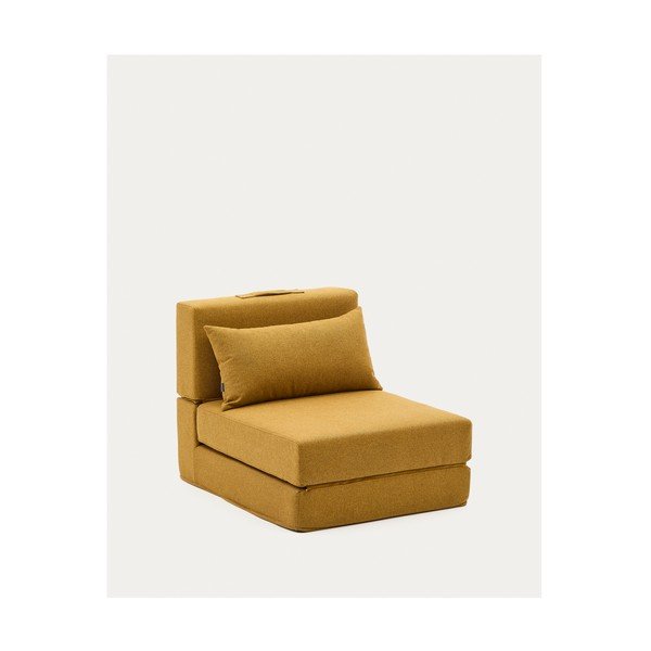 Garstyčių spalvos krėslas su lovos funkcija Arty – Kave Home-image-3