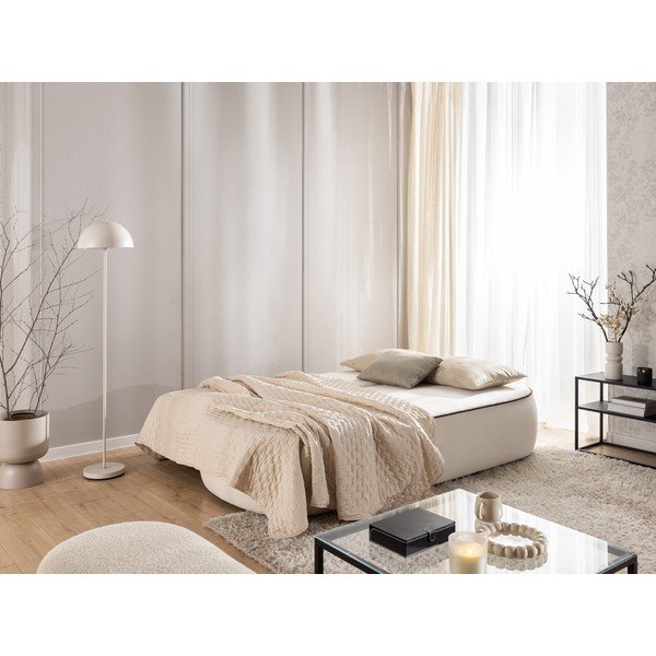 Rudos spalvos/kreminės spalvos sulankstoma/su sandėliavimo vieta sofa iš velveto 210 cm Saga – Ropez-image-2