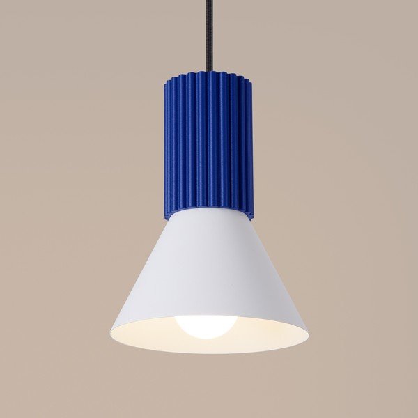 Mėlynos spalvos iš metalo kabantis šviestuvas ø 14 cm Niru – Sollux-image-2