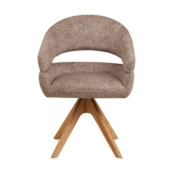 Rudos spalvos iš audinio valgomojo kėdė su porankiais Dover – House Nordic-image-2