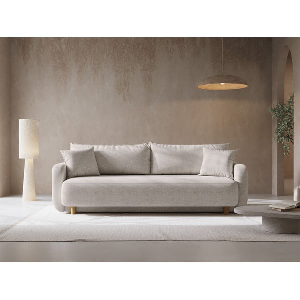 Smėlio spalvos sulankstoma/su sandėliavimo vieta sofa 231 cm Elen – Micadoni -image-1