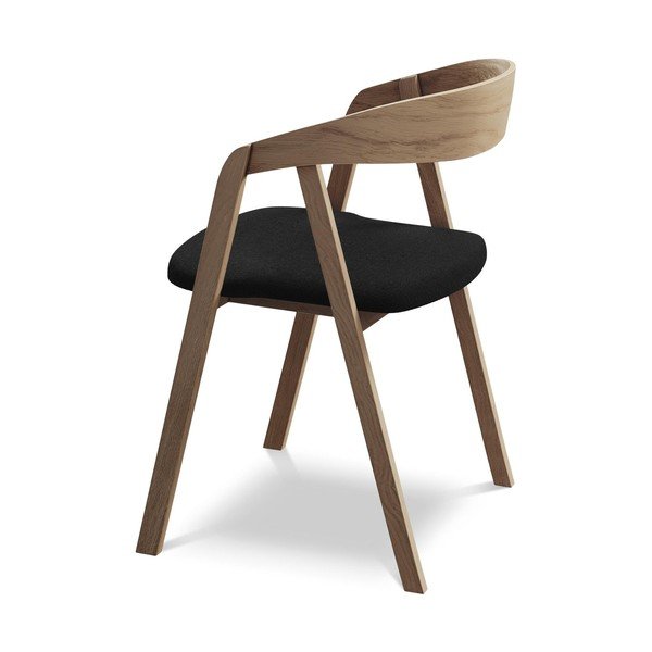 Juodos spalvos iš medienos masyvo valgomojo kėdė Erika – Makamii-image-3