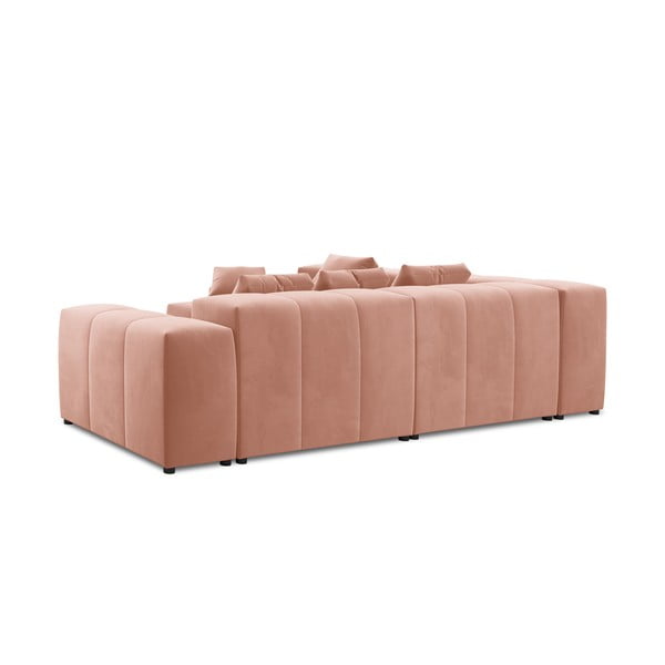 Rožinė aksominė kampinė sofa (kintama) Rome Velvet - Cosmopolitan Design-image-3