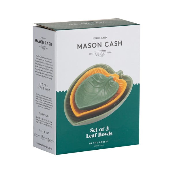Geltonos/žalios spalvos dubenėliai, 3 dalių rinkinys, pagaminti iš akmens masės The Forest - Mason Cash-image-1