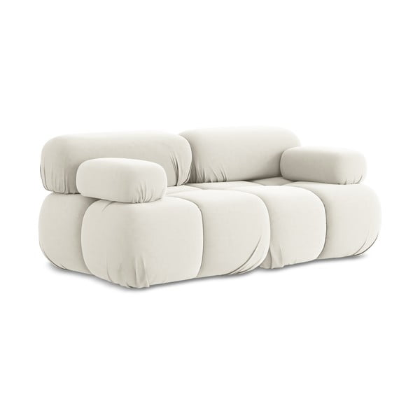 Baltos spalvos iš velveto sofa 190 cm Lokua – Makamii-image-3