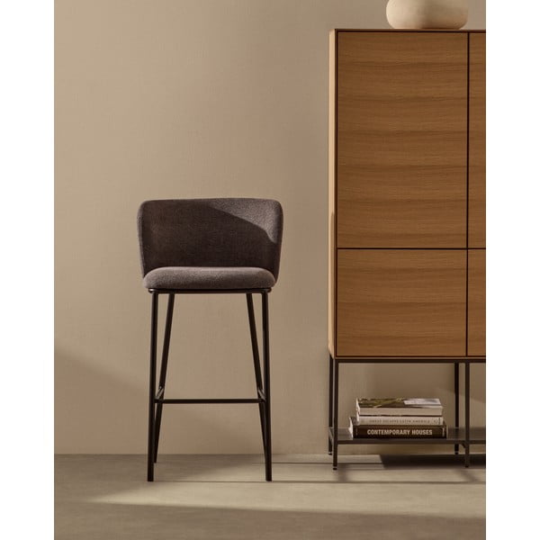 Baro taburetė tamsiai pilkos spalvos (sėdynės aukštis 65 cm) Ciselia – Kave Home-image-1