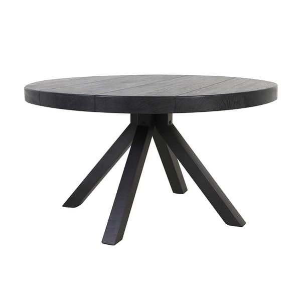 Apvalios formos valgomojo stalas juodos spalvos 140x140 cm Muden – Light & Living