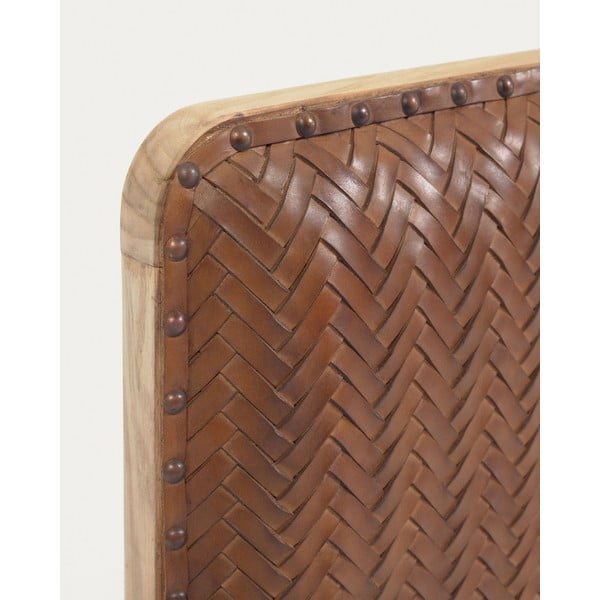 Rudos spalvos iš odos galvūgalis 163x60 cm Natesa – Kave Home-image-4