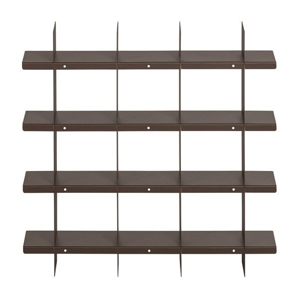 Rudos spalvos iš metalo kelių aukštų sieninė lentyna 60 cm Brik – WOOOD-image-4