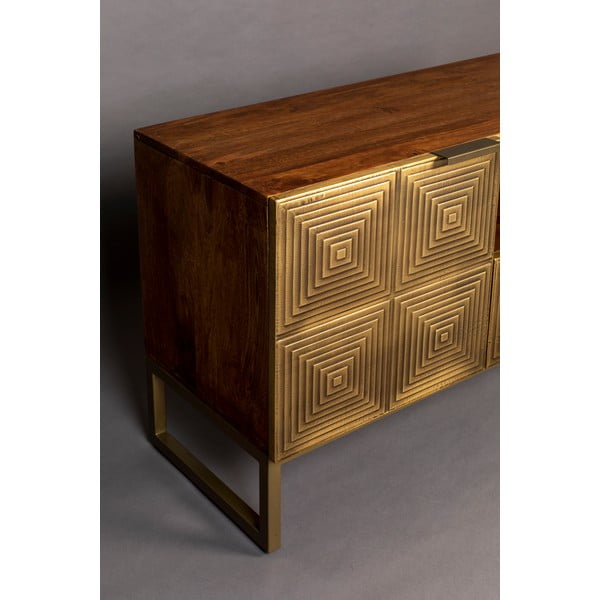 TV spintelė iš mango masyvo auksinės spalvos 40x60 cm Volan – Dutchbone-image-1