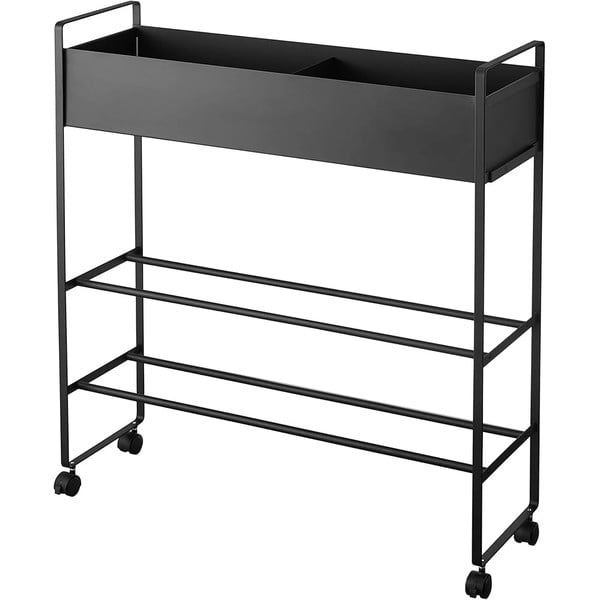 Iš metalo vaikiškų batų lentyna juodos spalvos 74,5x74,5x22 cm Tower – YAMAZAKI